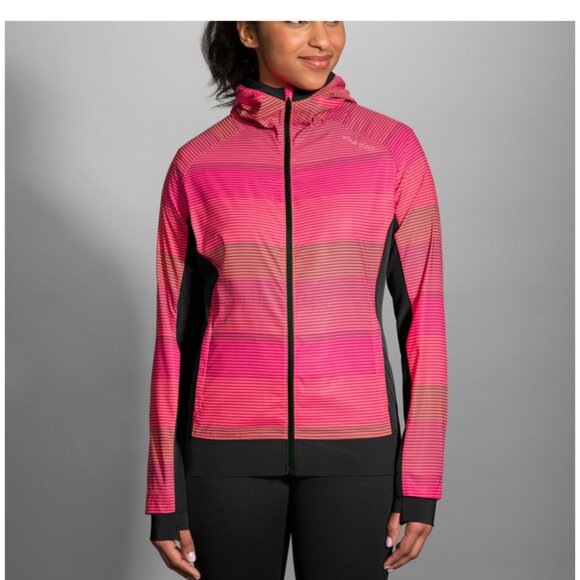 Brooks Size xs Women's Canopy Jacket Light Weight Running Pink Windbreaker Rain - Picture 1 of 8